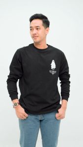 Otsky Kaos Pria Lengan Panjang Ghost x Y4002Y - 14I Hitam Sablon