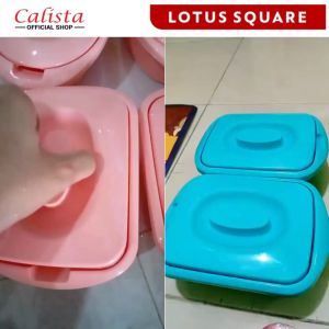 CALISTA LOTUS SQUARE WADAH SAJI MAKANAN 700 ml SET ISI 2 PCS TOPLES BASI SAJI