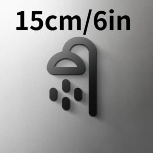 CIFbuy | Biểu Tượng Vòi Hoa Sen 3D Acrylic Dấu Hiệu Tự Dính Cắt Laser Trang Trí Cửa Quà Tặng Giáng Sinh Trang Trí Phòng Tắm Tại Nhà