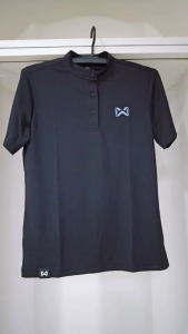 💥💥ของแท้ส่งไว💥💥 เสื้อคอจีน WARRIX 3329 เสื้อคอจีนมีกระดุม ทรงสวย ใส่สบาย ผ้าBUBBLE ใส่สบายไม่แนบตัว เสื้อกีฬาชาย เสื้อสีดำ