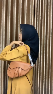 Tas Selempang Wanita Saddle Bag Kulit PU Slingbag Cowskin Korean Style Import