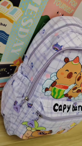 D1-50918 CAPYBARA DESIGN Korea Backpack / 书包 / Beg Galas Sekolah ( Primary & Secondary Saiz 40 cm ) Backpack / 背包 /