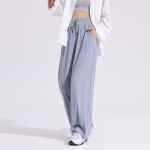 Maxrun Sun-Proof Trousers Sports Pants Female Loose Straight-leg Running Trousers Summer Thin plus Size Wide Legs Yoga Pants