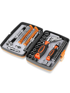 Ratchet screwdriver set 68 in 1 hexagonal cross torx magnetic screwdriver head tough ratchet handle extension rod storage box