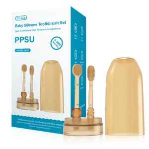 MAMIJOY 3-In-1 เด็กซิลิโคนแปรงลิ้นทารกเด็กวัยหัดเดินOral Careแปรงสีฟันการฝึกอบรมแปรงฟันพร้อมฝาครอบBPAฟรีBY11