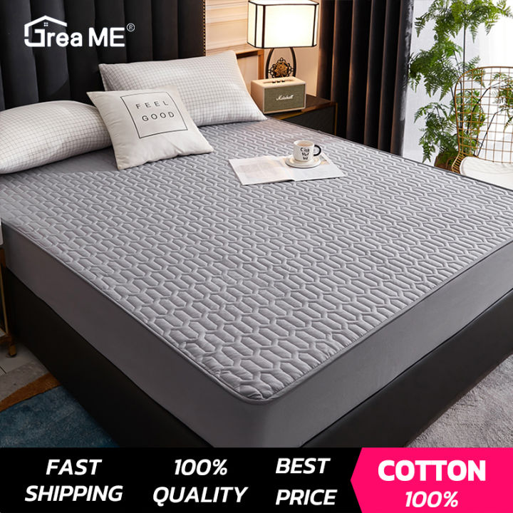 【Manila Ready Stock】DreaMe 100% Waterproof Mattress Protector Mattress  Cover Quilted Washable Fitted Sheet Getah keliling Waterproof Cotton  Bedsheet