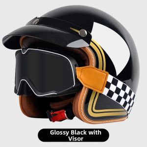 AD | Carbon Fiber Safe 3C Certified Retro Motorcycle Half Helmet
