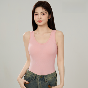 MiiOW | Gray Vest Strap Womens Summer Loose Sleeveless Top Outerwear Anti-exposure Integrated Chest Pad One-piece Backless Style