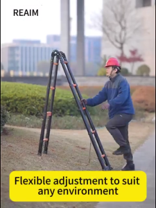 REAIM Telescopic Ladder - 3/4/5M Aluminum Foldable Portable Straight Ladder Heavy Duty 500KG Load for Household & Industrial
