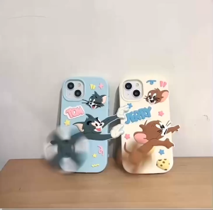 Sarung Silikon Karakter Kartun untuk iPhone 11/12/13/14/15 Plus/Pro/Max - Desain 3D Lucu