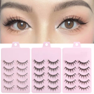 [Charming women] 5 pairs 3D Little Devil Lash Professional Makeup False Eyelash Fairy Princess Comics Natural Daily Eyelash Extension Tools