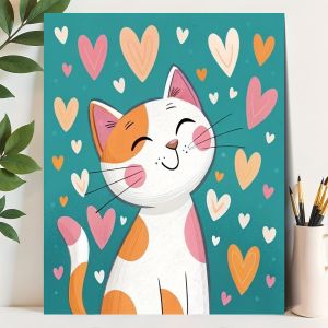 Bộ Tranh Sơn Dầu Acrylic Tự Làm Theo Số - Tranh Vẽ Mèo Dễ Thương Trên Vải Bố Dành Cho Người Lớn Trang Trí Nhà Cửa Quà Tặng Sáng Tạo