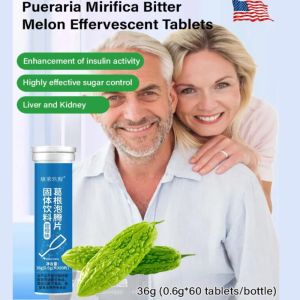 [Assist In Lowering Blood Sugar] Pueraria Mirifica Bitter Melon Efferves Taurine Kudzu Root Effervescent Tablets/Stay Up Late To Sober Up Beverages Micro-bubble Lozenges 【辅助降血糖】调理三高葛根苦瓜泡腾片