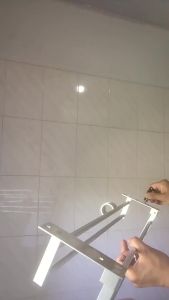 Folding Double Layer Bathroom Shelf with Hooks