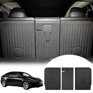 Rear Seat Back Cover Backrest Protector for Tesla 2020 ~ 2025 Model Y Juniper Trunk Anti-scratch Pad Anti-dirty Mat with Velcro