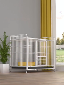 Dog Cage Foldable with Wheels Heavy-duty With storage shelf Easy Cleaning with Poop Tray