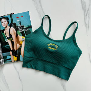 American Retro Sports Vest Women One-piece Chest Pad U-shaped Beautiful Back Strap Fitness Yoga Outdoor Wear Shockproof Underwear