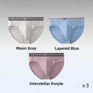 MiiOW | Mens Modal Underwear Breathable Triangle Shorts Comfortable Large Size Anti-bacterial Mid-waist Pure Color Youth Innerwear
