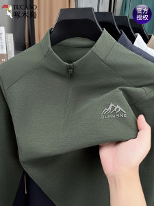 Áo Thun Nam Dài Tay Cổ Đứng Khóa Kéo Thường Ngày Mùa Thu Túi Vải Cotton Pha Trộn Thời Trang Công Sở Thường Ngày