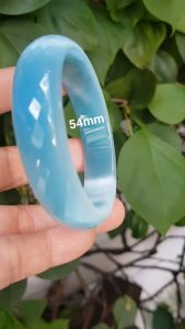 Vòng tay nữ Bản Hẹ đá mắt mèo giác Xanh Dương tươi sáng ánh Ni 54mm x cao 15mm x Dầy 65mm nữ mệnh thủy mệnh mộc 50kg - 54kg đeo có 480k ạ