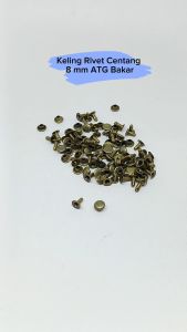 Rivet Paku Keling Centang Gepeng Datar Diameter 8 mm Warna ATG Bakar Harga Per Pack isi 50 pcs