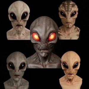 UFO Space Prop Helmet Mask Halloween Cosplay Alien Mask Latex Headdress Halloween Funny Horror Party Costume Funny Props