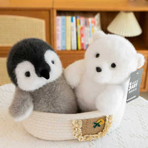 Hugs Baby Simulation Cute Penguin Polar Bear Doll Plush Toys Cute Comforter Toys Kids Gift for Women