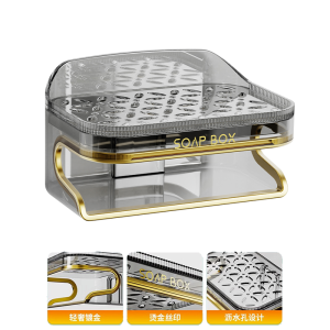 Bathroom Hanging Butterfly Suction Soap Dish with Sponge Double Layer Drainage Luxury High End No Drilling Required Soap Box