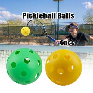 6Pcs/set Pickleball Balls For Outdoor Courts - 40 Holes