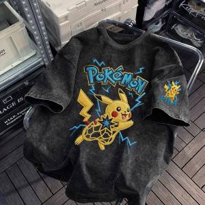 PAZHAOLANG | Oversized Pikachu T-Shirt Short Sleeve Shirt