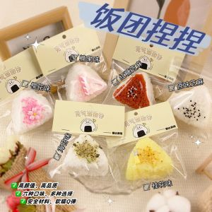 Hot Selling Sesame Triangle Rice Balls Candy Toy Squeezing Toy Decompression Vent Toys Slow Rebound Soft Artificial Rice Balls Gift