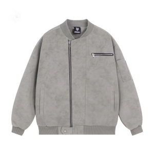 Bomber Jacket Da Lộn 2 Lớp Ấm Áp Mùa Đông Tinh Tế Sang Trọng Thoải Má