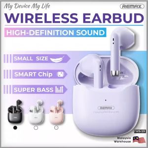 REMAX TWS-19 Mini Earbuds Marshmallow True Bluetooth Wireless Stereo For Call And Music HiFi Sound Quality Comfortable To Wear HD Voice Call