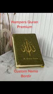 (Bisa costum nama) Al-Quran A5 Land Jay Bordir Gold. Free Tasbih Mutiara Premium