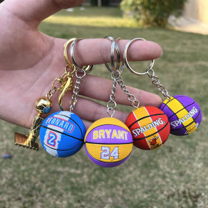 Basketball Star Keychain Trophy Model Kobe Wade Irving Durant Collectible Gifts for Boys Memorial Sports Fan Supplies