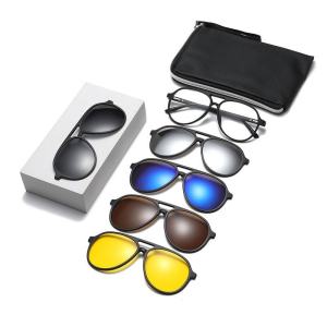 new 6in1 Indoor Outdoor Sports UV400 sunglasses advanced sense Material TR large frame glasses magnetic polarized sunglasses TR2380