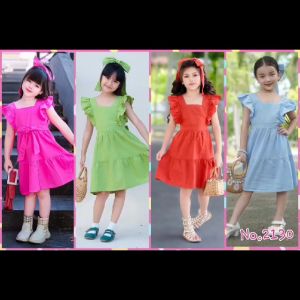 เดรสเด็กผู้หญิง พร้อมโบว์ติดผม เดรสเด็กน่ารัก