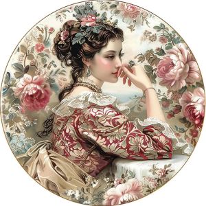 HUACAN Rose Flower Cross Point Embroidery Kits Woman Portrait 11CT Home Decor Items DMC Set Counted Printed on Canvas