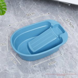 Large Thickened Plastic Laundry Tub with Scrub Board