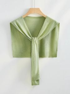 Áo Khoác Len Dệt Kim Mỏng Mùa Xuân Hè Áo Khoác Ngoài Váy Áo Khoác Ngoài Trang Trí Văn Phòng Khăn Quàng Cổ Nhỏ Áo Khoác Ngoài Phong Cách Hàn Quốc