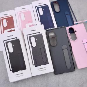 Samsung | Samsung Galaxy Z Fold 7 6 5G Luxury Leather Stand Cover Case With Kickstand Camera Protect Slim Shockproof Shell Z Fold7 Fold6