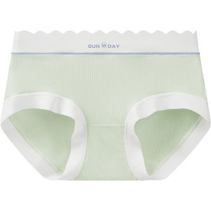 Aimo | Earse Ice Silk Cotton Womens Underwear Thin Seamless Mid Waist Briefs Antibacterial Large Size Comfortable Breathable Shorts