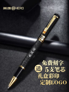 Hero 6006 Business Grade Metal Ballpoint Pen Luxury Feel Signature Pen for Men And Women Carbon Fiber round Ball Pen Student Water Pen Personal Gift Box Engraving