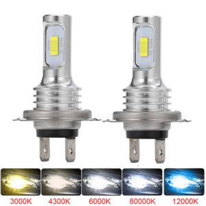 2Pcs 20000LM H7 LED Headlight Bulb 80W CSP Chips Car Headlamp Fog Lamps Mini H7 Led Turbo Automobile White 6000K 12V