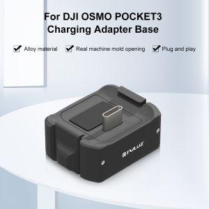 PULUZ Type-C Charging Dock Base For DJI OSMO Pocket 3 Desktop Stand Aluminum Alloy Bracket with 1/4 Screw Hole Accessories
