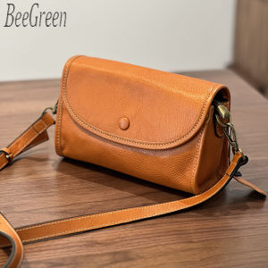 BeeGreen กระเป๋ากระเป๋าสะพายไหล่หนังแท้ขนาดเล็กของผู้หญิงคุณภาพสูงกระเป๋าสะพายทรงสี่เหลี่ยมจัตุรัสย้อนยุคลำลอง