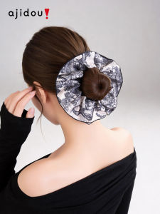 ajidou | Ink Painting Satin Double Layer Hair Scrunchie