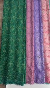 OLEVO | 2026 Hot Selling African Lace Fabrics Cotton Embroidery Fabric Swiss Voile Lace With Beads For Wedding Sewing 5Yards AT2965A