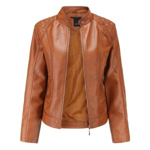 WuChu 2024 PU Leather Jacket For Women Fashion Spring Autumn Luxury Pu Coats And Jackets Female Casual Moto Biker Outwear