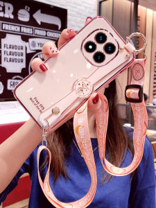 Redmi Note14 pro Silicone Phone Case with Lanyard Crossbody Womens Style Wristband Anti-fall Protection Full Cover Drop Shipping